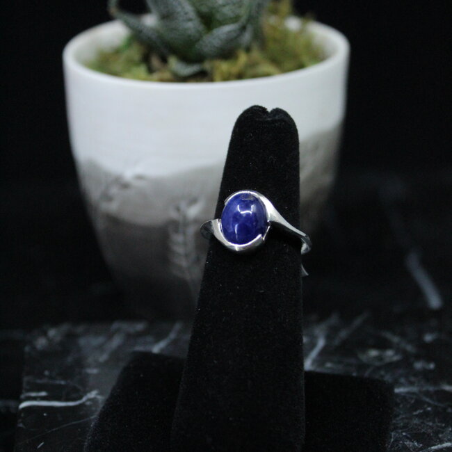 Lapis Lazuli Ring - Size 5 - Sterling Silver Oval