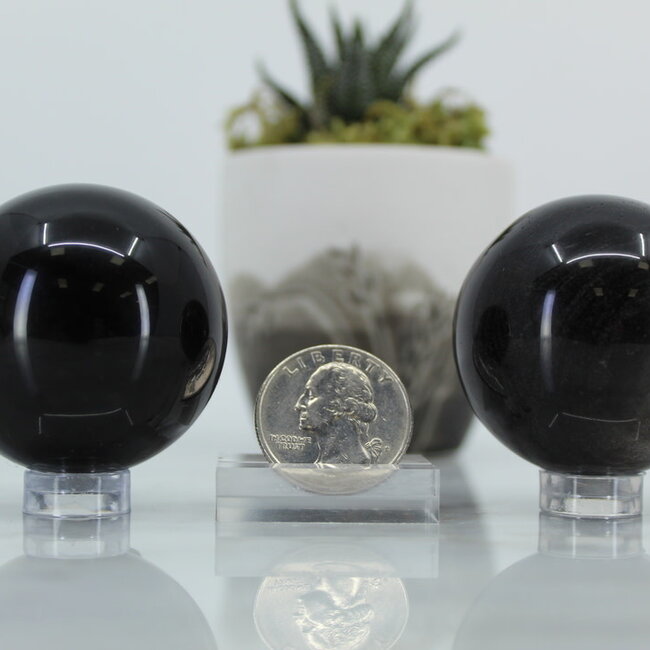 Silversheen (Silver Sheen) Obsidian Sphere Orb - 35mm