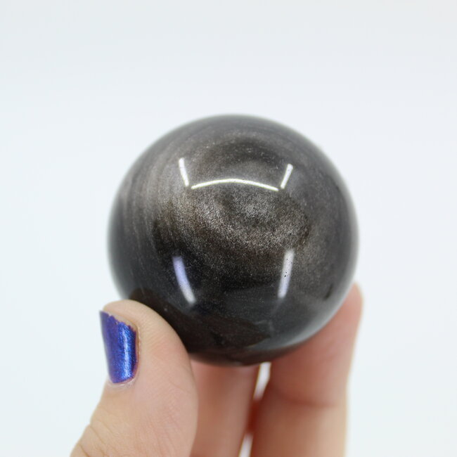 Silversheen (Silver Sheen) Obsidian Sphere Orb - 35mm