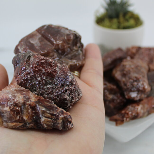 Red Calcite 1"-1.5" Medium Rough Raw Natural