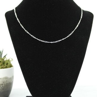 Figaro Chain Necklace Sterling Silver - 24" (.6mm)