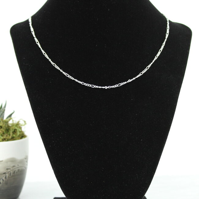 Figaro Chain Necklaces Sterling Silver - 24" (.6mm)