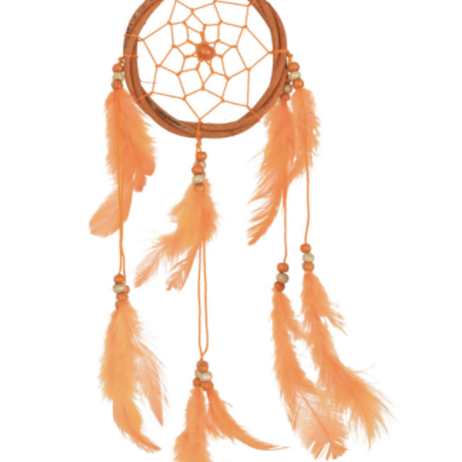 Dreamcatcher Dream Catcher Orange Small-Wolf Spirit 3"