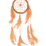 Dreamcatcher Dream Catcher Orange Small-Wolf Spirit 3"