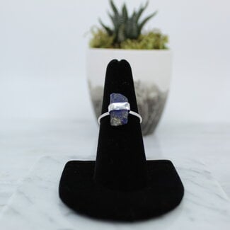 Lapis Lazuli Ring - Size 7 - Sterling Silver Rough/Raw/Natural