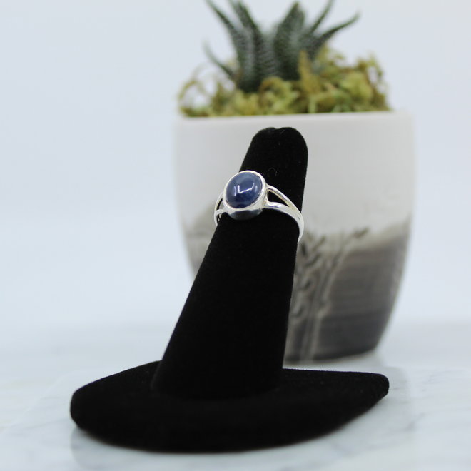 Blue Sapphire Ring - Size 5 - Sterling Silver Oval