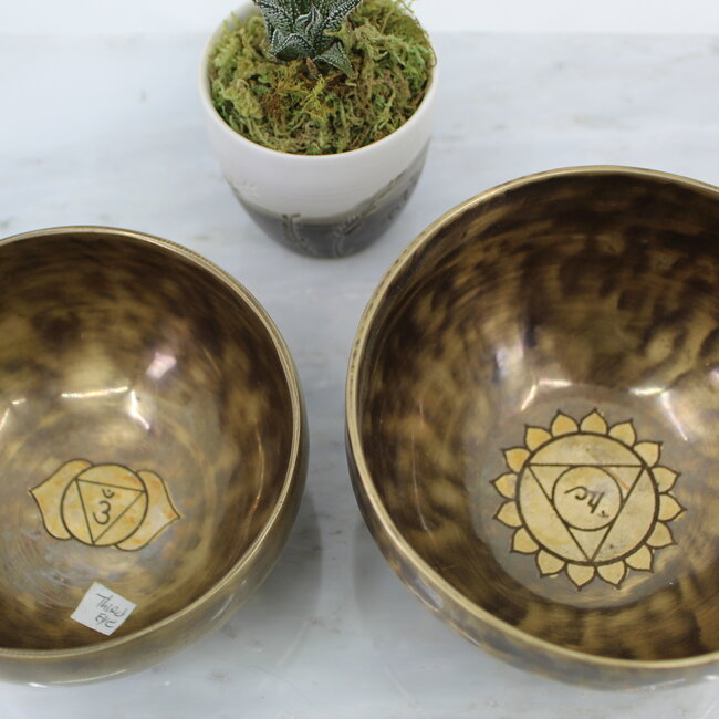 Singing Bowl Sets -7 Note Chakra Attuned Metal Striker & Case - Hand Hammered India