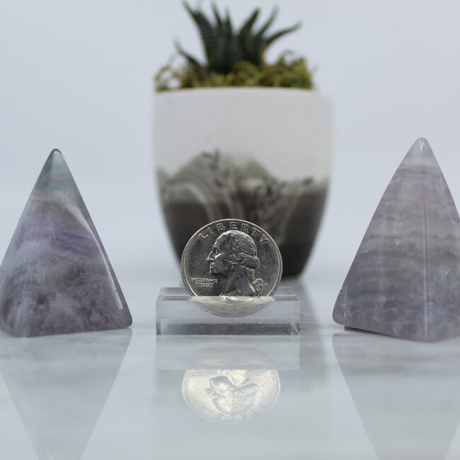 Purple Fluorite Narrow Pyramid- (2" Tall)
