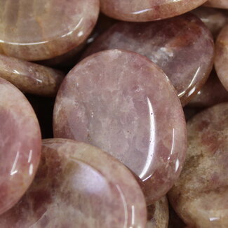 Strawberry Quartz (Red Guava) Worry (Thumb Fidget Relaxation Pocket) Stones - Large Oval