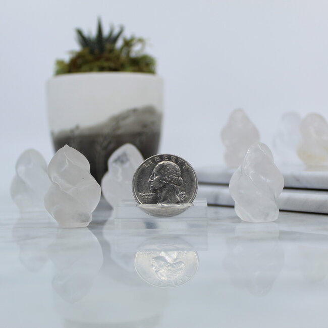 Clear Quartz Flames - Mini 1" Carvings