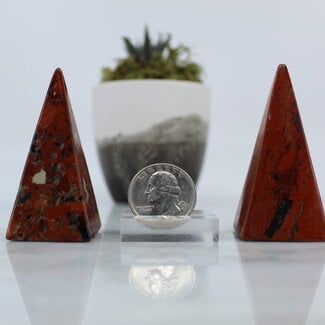 Brecciated Red Jasper Narrow High Pyramid- (2" Tall)