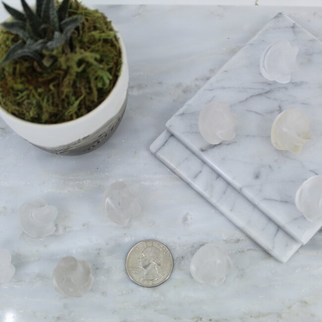 Clear Quartz Flames - Mini 1" Carvings