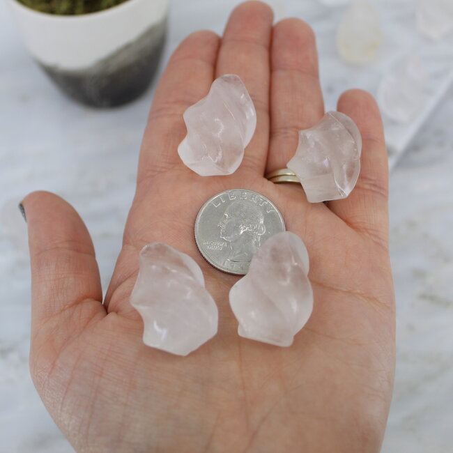 Clear Quartz Flames - Mini 1" Carvings