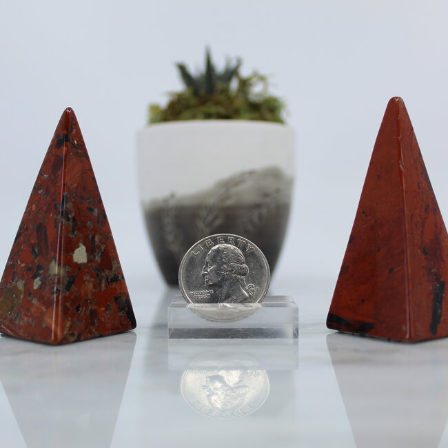 Brecciated Red Jasper Narrow High Pyramid- (2" Tall)