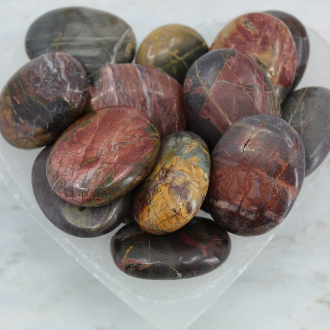 Cherry (Red) Creek Jasper Palm Pillow Pocket Stones