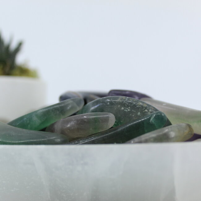 Rainbow Fluorite Crescent Moon - Medium