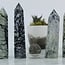 Green Vein Network (Spiderweb) Jasper Towers Point Generator - Medium (3-4")