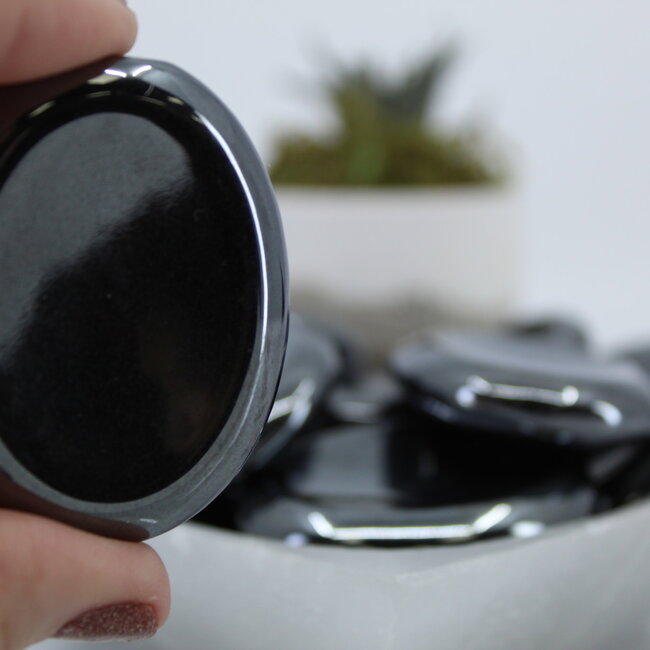 Hematite Worry (Thumb Fidget Relaxation Pocket) Stones - Large Oval