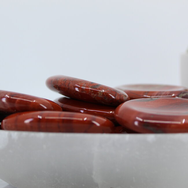 Brecciated Red Jasper Worry (Thumb Fidget Relaxation Pocket) Stones - Large Oval
