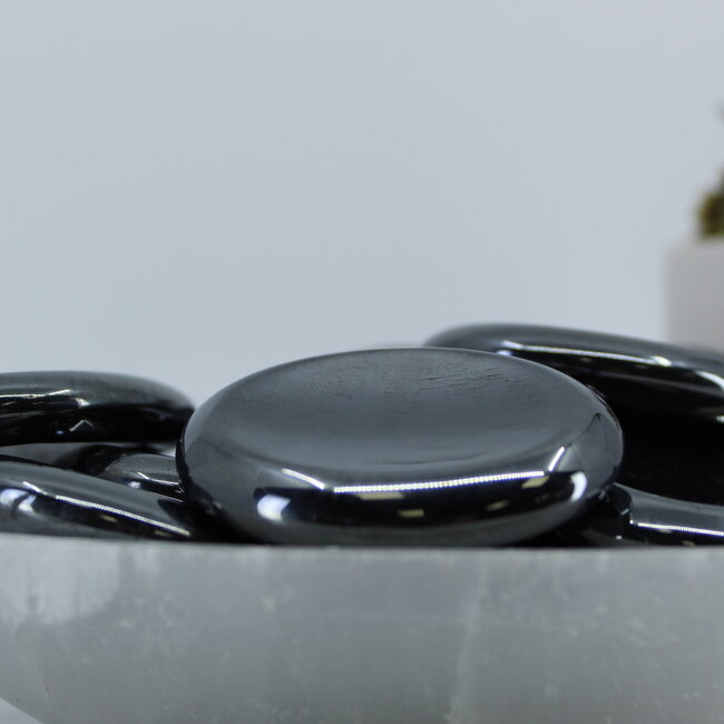 Hematite Worry (Thumb Fidget Relaxation Pocket) Stones - Large Oval