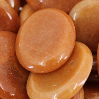 Red Aventurine Worry (Thumb Fidget Relaxation Pocket) Stones - Large Oval