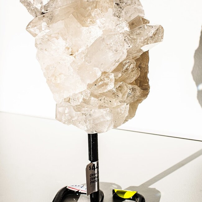 Clear Quartz Cluster on Pin Stand - Medium (7-8") - Rough Raw Natural
