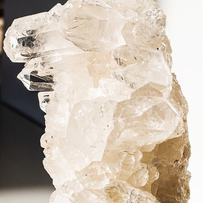 Clear Quartz Cluster on Pin Stand - Medium (7-8") - Rough Raw Natural