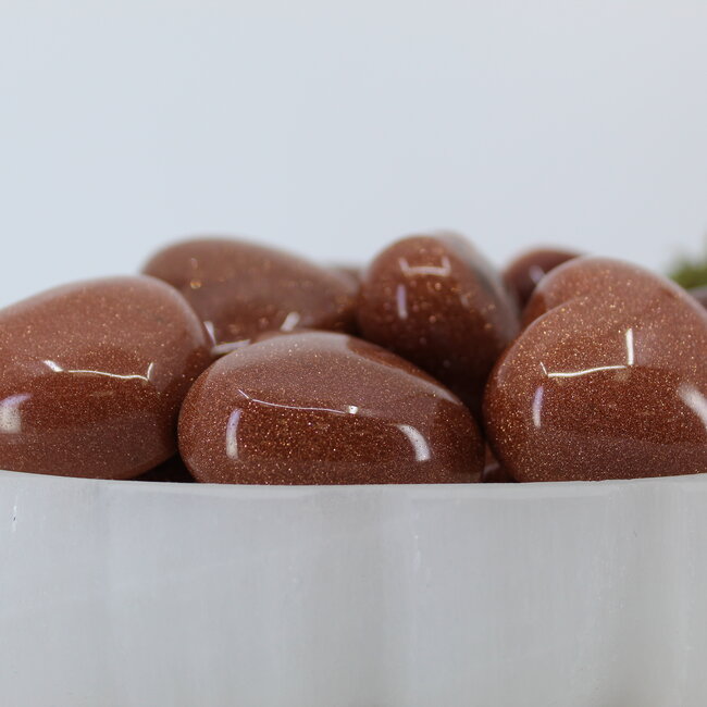 Red Gold Sandstone (Goldstone) Sand Stone Puffy Hearts
