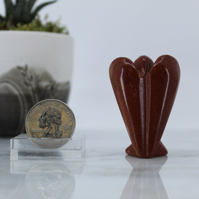 Gold Sandstone Sand Stone Angel 2" - Medium