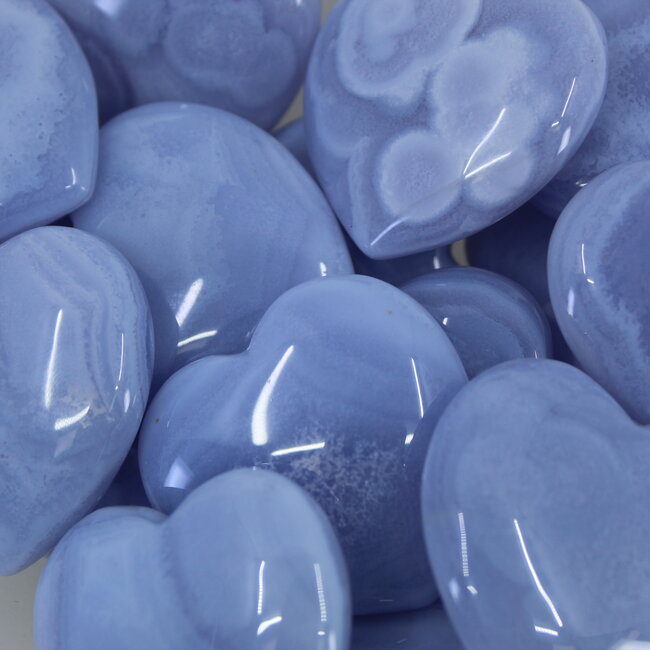 Blue Lace Agate Hearts - Large (1.5")