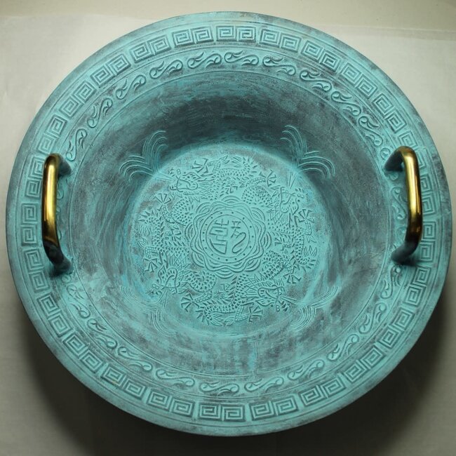 Copper Chinese Spouting Resonance Fountain Bowl Large