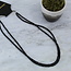 Black Spinel Beaded Necklace - 16-18" Double Strand Adjustable - Faceted Sterling Silver Toggle Clasp