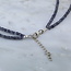 Iolite (Water Sapphire) Beaded Necklace - Double Strand 16-18" Adjustable - Faceted Sterling Silver