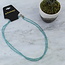 Blue Apatite Beaded Necklace - 16-18" Adjustable - Faceted Sterling Silver