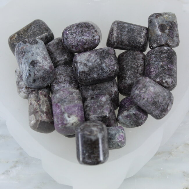 Garnet in Arfvedsonite (Fireworks Stone) - Tumbled