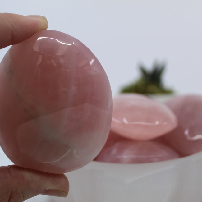 Rose Quartz Palm Pillow Pocket Stone - Large Gallet