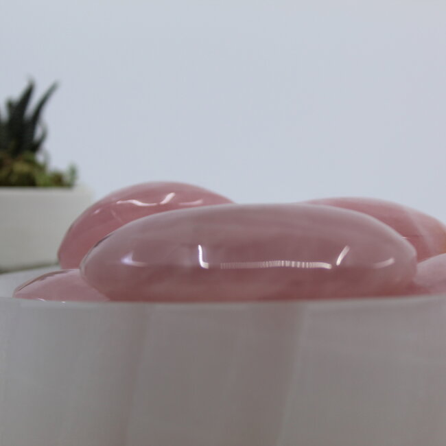 Rose Quartz Palm Pillow Pocket Stone - Large Gallet