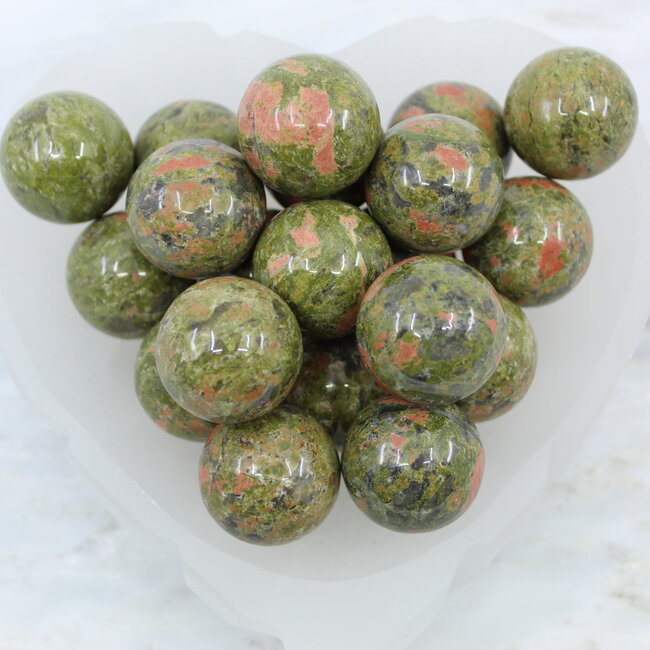 Unakite Jasper Sphere Orb - 30mm