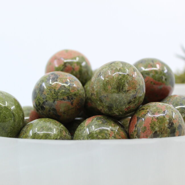 Unakite Jasper Sphere Orb - 30mm