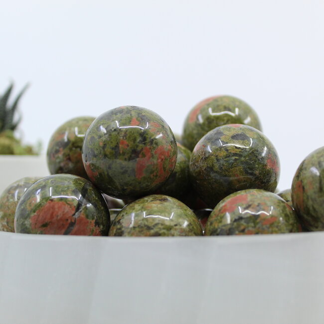 Unakite Jasper Sphere Orb - 30mm
