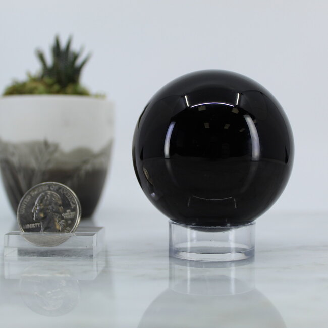 Black Obsidian Sphere Orb - 60mm Scry Scrying Divination