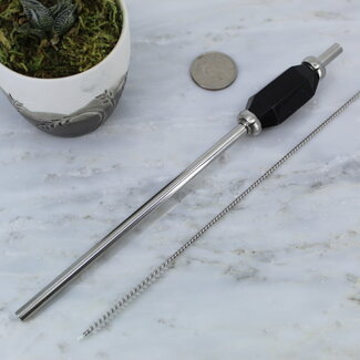 Black Tourmaline Stainless Steel Straw