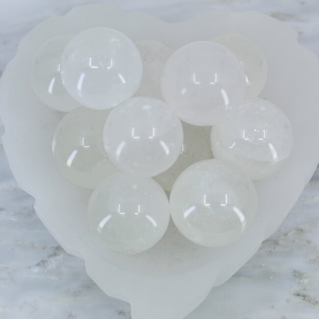 White Calcite Sphere Orb-20-25mm