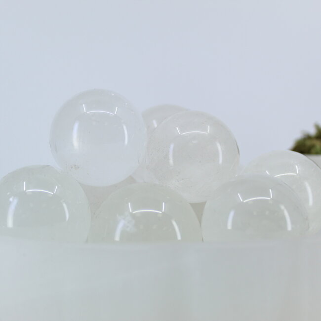 White Calcite Sphere Orb-20-25mm