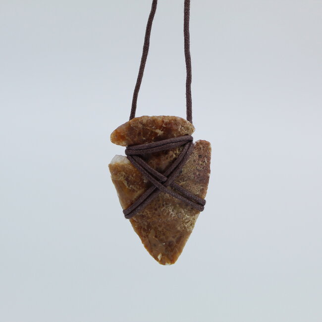 Arrowhead Necklace-Wrapped Wax Cord