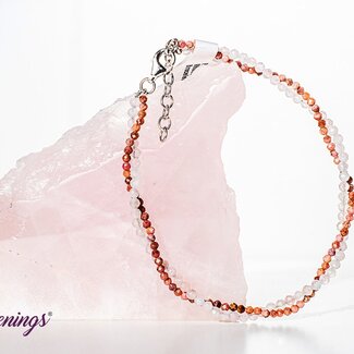 Rose Quartz & Rhodonite Twist Bracelet-Seed Bead