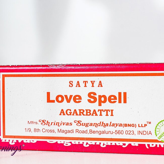 Love Spell Incense -12 Sticks Box 15g - Satya