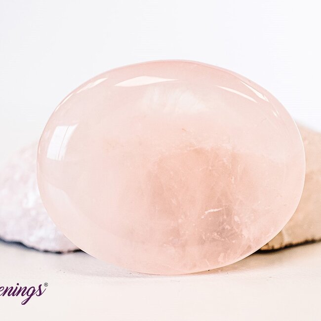 Rose Quartz  Worry (Thumb Fidget Relaxation Pocket) Stones - Large Oval