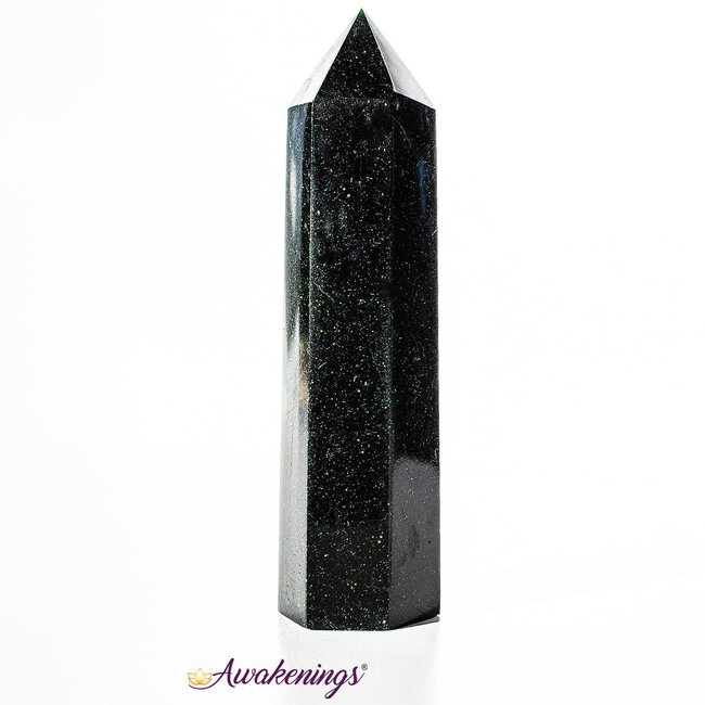 Green Sandstone (Goldstone Gold Stone) Sand Stone Tower Point Generator - Medium (3-4")