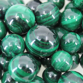 Malachite Spheres Orbs - (15-20mm) Mini